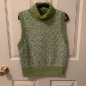NWT Zara Green Cropped Turtle Neck Sweater Vest